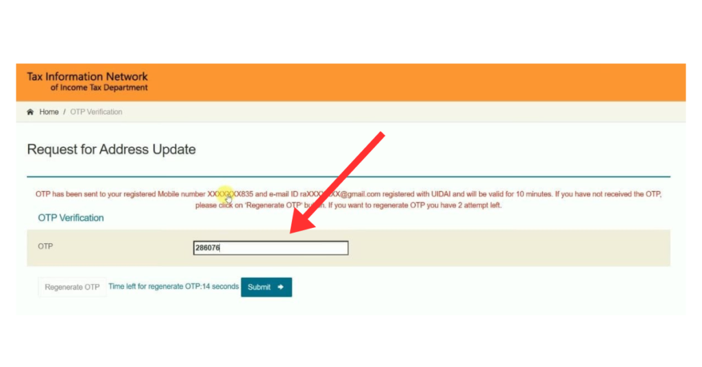 Pan Card Mobile Number Update
